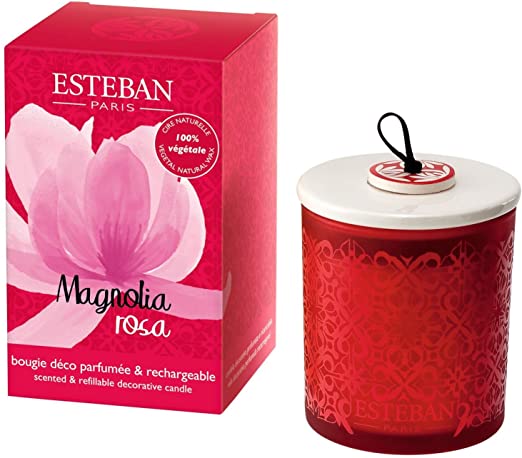 ESTEBAN PARIS Bougie Décorative Parfumée Rechargeable Magnolia Rosa 170G -  SunuShopping